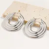 Boucles d'oreilles créoles en acier inoxydable 316L, anneau d'oreille circulaire en métal pour femmes et hommes, classique Vintage oblat Punk charme bijoux cadeau de Couple