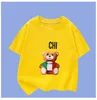 Mode été à manches courtes brillant roman garçons t-shirts pur coton haut vêtements enfants beau garçon doux filles vêtements à moitié manches