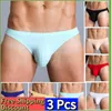 Underpants Men Underwear Briefs Gay Sexy Ice Silk Ultra Thin Transparent Man Breathable Silky U-convex Pouch Thong