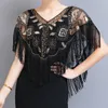 Foulards d'été paillettes glands poncho femmes manteau tenues de fête cape maille veste dames manteau châles casaco vêtements d'extérieur enveloppes femme vêtements 230922