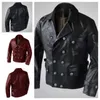 Men's Leather Faux Leather Wepbel Y2K Autumn Pu Jackets Double-breasted Leather Coats Outwear Winter Vintage Leather Men's Medieval Coat Motorcycle Jackets 230926