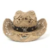 Cloches womem män halm western cowboy cowgirl hombre sombrero cap handwork väv livräddare hattar dropp345v