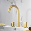 Rubinetti per lavandino del bagno Rubinetto per lavabo diffuso in ottone Miscelatore per acqua fredda e montaggio su piano Rubinetto Oro / Oro rosa / Nero