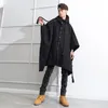 Men's Wool Jacket M-4XL Cloak Autumn And Winter Woolen Sleeveless Shawl Boys Black Hooded Single-breasted Coat England