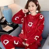 Vêtements de nuit pour femmes hiver à manches longues épaissi corail velours vêtements de nuit dessin animé flanelle pyjamas chaleur femme vêtements de maison costume