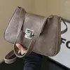 Borse da sera Retro ascelle da donna 2023 Autunno Inverno Moda Texture Borse quadrate Borsa a tracolla da moto personalità