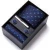 Cravates d'arc Coffret cadeau Cravates de mariage personnalisées Hankie Boutons de manchette Ensembles Cravates Paisley Cravats Cravate rayée pour hommes Accessoires de mariage Party 230922