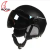 Skateshjälmar Moonskiing Hjälm med integrerat gjutna glasögon PC och EPS Högkvalitativa utomhussportskidskidor och skateboard 230925
