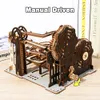 Gun Toys 3D Wooden Puzzle Marble Run Set DIY Mechanical Track Electric Manual Model Building Build Kits Assembly Toy Gift for Teens alual 230925