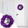 Decorative Flowers Christmas Decorations For Door Outside Small Twig Wreath Witch LED Front Purple Artificial Wire