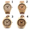 2015最新の竹時計アナログエレガントなユニセックス木製時計男性のためのカジュアルクォーツリストウォッチ贈り物