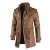 Men's Fur Mens Jacket Autumn And Winter Leather Jackets Plus Velvet Thick Mid-length Collar Tide