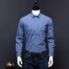 Camisas de vestido masculinas novas camisa listrada 100% algodão S-6xl para masculino de manga longa casual fit