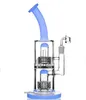 7,5 pollici approssimati blu scuro blu riciclati di vetro riciclato bongs tamponi rigs gorgogruzolo bomgs becher uova di uova da 14,4 mm banger