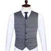 Gilets pour hommes Gilet rembourré léger Hommes Classique Bureau Manteau d'affaires Col en V Couleur unie Épaissir la queue Chemise Veste 230925