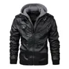 Veste en cuir à capuche en similicuir pour hommes pour hommes printemps automne slimfit fermeture éclair biker style européen et américain manteau de mode de rue 230925