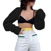 Damessweaters Dames S Grofgebreide trui Vest met lange mouwen Oversized open voorkant Cropped Bolero Bolero Top