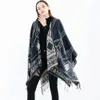 Scarves Indian Nepalese Style Geometric Tassel Split Women Shawl Warm Air Conditioning Room Lady Cloak Poncho Capes Black Khaki 230922