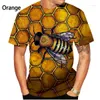 T-shirts pour hommes 2023 Summer Fashion Bee 3D Impression T-shirt Hommes Femmes Casual Chemise à manches courtes Tops