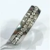 Drei Steinringe 250 Silber Comfort Fit Strass Zirkon Edelstahl Drop Delivery Schmuck Ring Dh2Nr