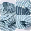 Men's Dress Shirts Men Pure Cotton Oxford Long Sleeve Shirt Plaid Stripe Business Casual Classic Breathable Men Pocket Button Workwear Shirt S-7XL YQ230926