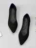 ドレスシューズ女性靴スプリングヒョウ柄のソリッドカラーバレエフラット編み快適な尖った靴フラットフットウェアプラスサイズ43 230925