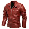 Herren Leder Faux 2023 Winter Schwarze Jacke Männer Pelz Gefüttert Warm Motorrad Slim Street Fashion Schwarz Biker Mantel Plissee Design Reißverschluss 230925