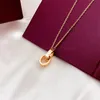 collana stilista collana cuore collana girocollo gioielli in oro catena da donna corda ciondolo doppio anello collane in oro con diamanti regalo per festa di nozze in oro argento da donna