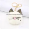 Porte-clés Personnalité Lapin Fourrure Pompon Porte-clés Pour Femmes Fuzz Ball Doux Et En Peluche Pom Poms Voiture Sac À Main Charme Pendentif Drop Livraison J Dhdnj