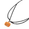 Choker Ins Wind Halloween Horror Demon Pumpkin Pendant Necklace Personalized Creative Chain Double Layer Clavicle Women's Cute