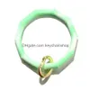 Nyckelringar 10 Färger Sile Wristlet Keychain Armband Bangle Keyring Large Circle Bamboo Sports Women Girls Drop Delivery Smycken Dhttz