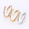 Titanium steel nails Screwdriver ring men and women gold engagement jewelry for lovers couple rings gift size 5-11 with box256N