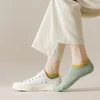 Women Socks Solid Color Sock Slippers Thin Breathable Summer Invisible No Show Silicone Non-slip Cotton Low Cut Ankle Boat