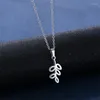 Necklace Earrings Set 10set/lot Stainless Steel Silver Color Leaf Pendant Chain Stud Earring For Women Fashion Jewelry Wholesale