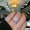 Fedi nuziali da donna Anelli di fidanzamento con pietre preziose quadrate in argento moda Anello con diamante simulato212T