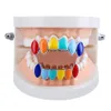 Grillz Dental Grills Hip Hop Gold Sier Rainbow Teeth Top Bottom Colorf Mouth Cosplay Party Tooth Rapper Jewelry Gift Drop Delivery Bod Dhsde