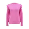 Damessweaters Gegolfde trui Losse effen kleur Ronde hals Packs voor dames Comfortabele kleding Sweatshirts met lange mouwen