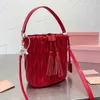 Designer Buckets Bags Pink Drawstring For Women Luxurys Mini Handbag Leather Shoulder Bags Solid Crossbody Bags Female Purse Wallet