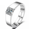 Sterling zilveren geplatineerde klassieke diamanten Solitaire Ring heren paar liefhebbers bruiloft vakantie cadeau Jewelry180k