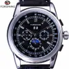 Forsining luxe Phase de lune conception Shanghai mouvement mode tenue décontracté montre automatique échelle cadran montre pour hommes Top marque Luxury285v