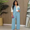 Women's Two Piece Pants Znaiml Fashion Fall Winter Long Sleeve Shirt Top And Wide Leg Set Pockets Color Women Birthday Matching Outfits