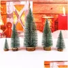 Dekoracje świąteczne mini drzewo małe cedrowe pulpit Led Led drzewa na rok dekoracja domu upuszcza dostawa ogrodu świąteczny impreza sup OTPJ9