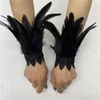 Knieschützer Feder Handgelenk Zubehör Damen Herren Cosplay Halloween Performance Dämon Teufel Hexe Vampir Fledermäuse Kostüme Gothic Punk Stil