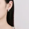 Hoop Earrings Huitan Cross Shaped For Women Full Paved Bling CZ Stone Statement Ear Accessories 2023 Modern Fashion Jewelry
