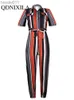 Damen Jumpsuits Strampler Neue Sommer Overall Frauen Elegante Casual Revers Schnalle Gedruckt Weibliche Overall Frau Hosen Playsuit Overalls Bodysuit Strampler L230926