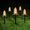 Décoration de fête 5Pack extérieur solaire flamme vacillante lumière lampe torche étanche chemins de terre Plug éclairage lumières de béquille de Noël décoration T230926