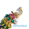 Brooches Fashion Jewelry Rhinestone Peafowl Gold Color Brooch Crystal Giraffe Pin Women Ornaments Mix Pearl Overcoat Garment