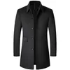 Men's Wool Fashion Clothing Woolen Jacket Coats & Blends Winter Coat Mid-long Trench Classic Solid Thickening