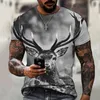 Erkek Tişörtleri 2023 Sonbahar Kısa Kollu Top 3D Baskılı Ebeveyn-Çocuk T-Shirt Kış Trendi İç Katman Gömlek