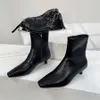 Zapatos toteme Botines de tacón bajo de cuero superior Botas de moda para mujer Botines de diseño Work Knight con caja